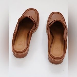 Beklina Cocoa Leather Mule Loafers size 7